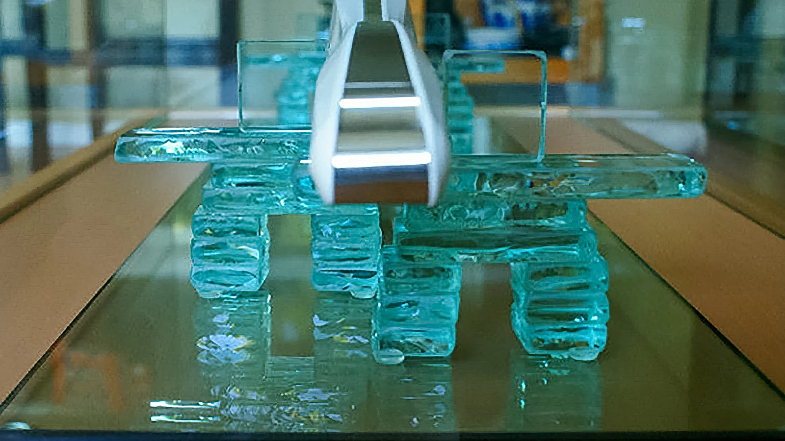 Detailed custom-fabricated glass artwork