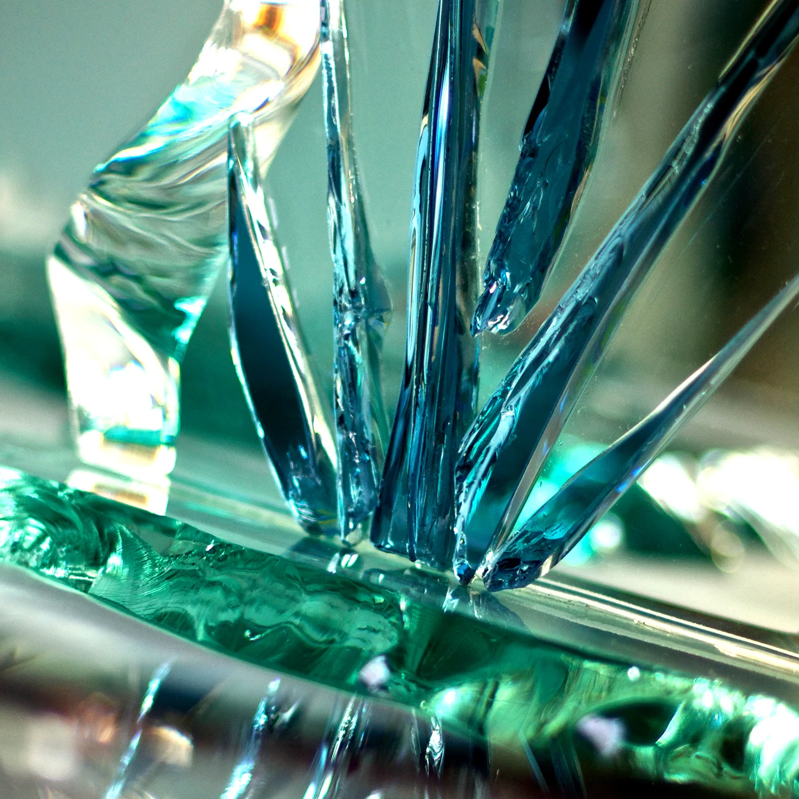Detailed custom-fabricated glass artwork