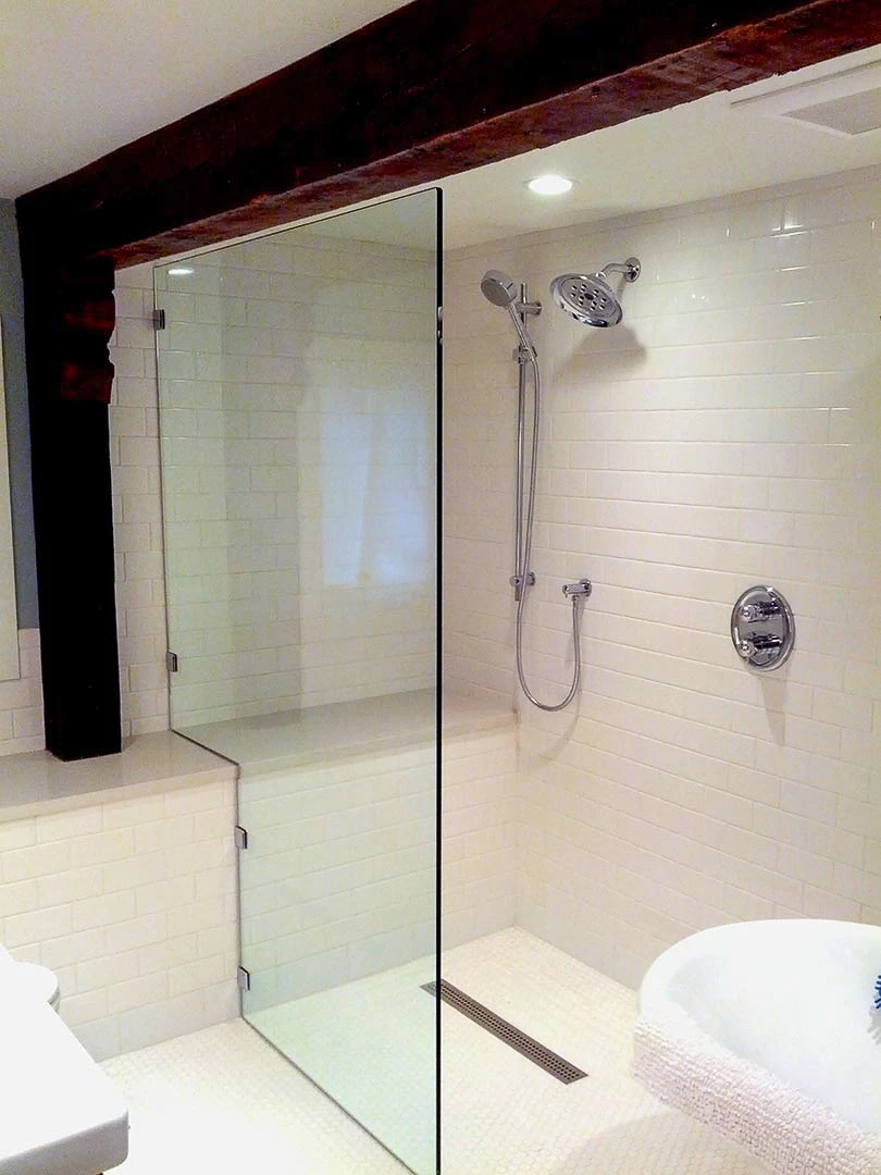 Custom glass shower enclosure